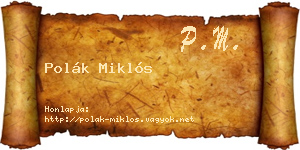 Polák Miklós névjegykártya